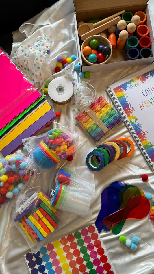 Colorful educational toys and materials