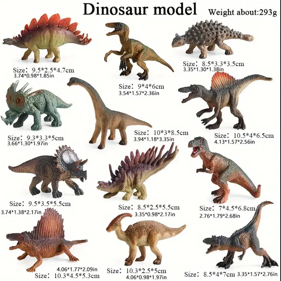 12-Piece Medium Dinosaur Toy Set