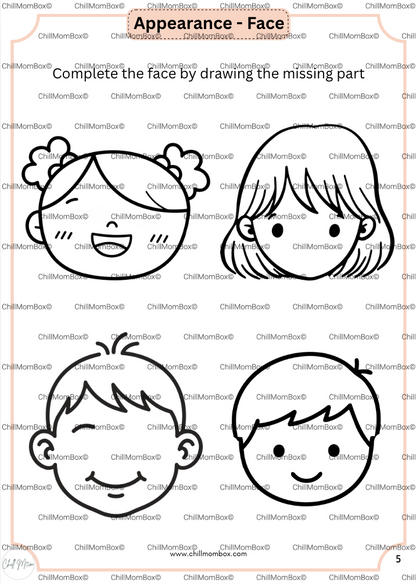 My Body, Senses & Emotions: Printable Activity Book for Kids