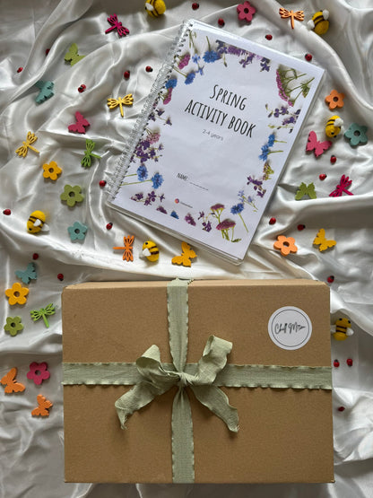 Spring activity box for toddlers with nature exploration